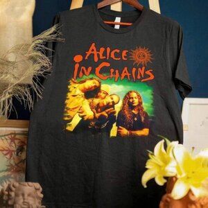 Vintage 90s Alice In Chains Shirt, Alice In Chains Band Concert Unisex Tee Black